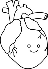 Illustration of a cute heart outline