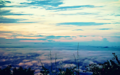 Fototapeta na wymiar colorful sky at morning sunrise ,relax nature wallpaper background