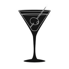 Vector illustration of martini and glass icon. Collection of martini and alcohol stock symbol for web.
