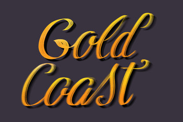 Gold Coast calligraphic lettering for prints