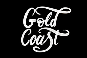 Gold Coast spray paint lettering in black and white