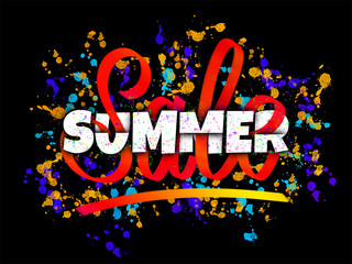 Fototapeta na wymiar Summer Sale creative lettering design sign