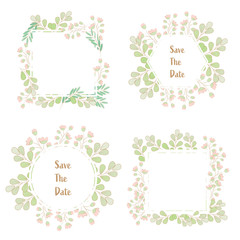 minimal flat style grass flower spring wreath collection
