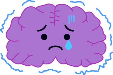 Illustration of a cute brain
