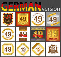 German set of number 49 templates