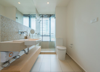 White toilet bowl  Beautiful Large Bathroom