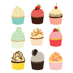 cute delicious cupcake varian set