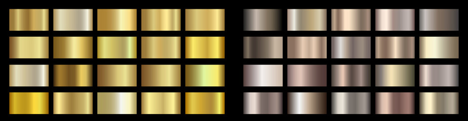 Gold, bronze, golden, metallic, copper metal foil texture gradient template - obrazy, fototapety, plakaty