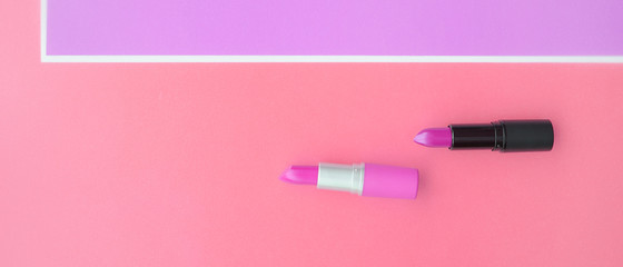 close up of color lipsticks for background