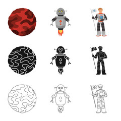 Isolated object of astronomy and technology  logo. Set of astronomy and sky stock vector illustration.