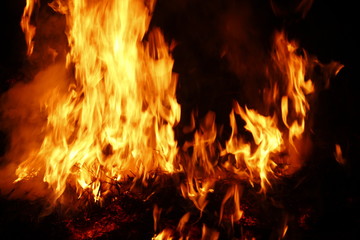 fire in the fireplace