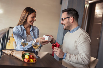 Couple celebrating anniversary