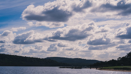 clouds over lake