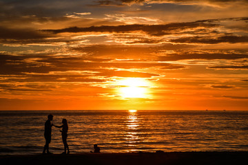 Fototapeta premium sunset at the sea