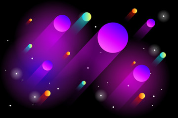 Space gradient astronomy background illustration. Galaxy stars and meteorites colorful texture. © Catinrocket
