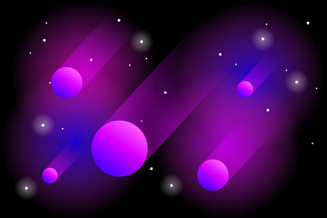 Space gradient astronomy background illustration. Galaxy stars and meteorites colorful texture. © Catinrocket