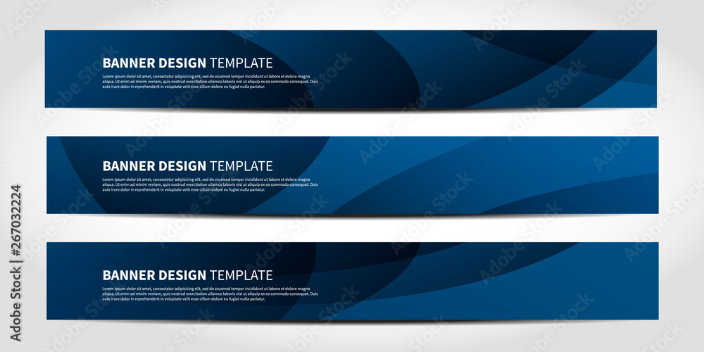 Wall mural Vector banners with abstract geometric blue background - Wall murals