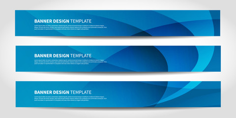 Vector banners with abstract geometric blue background