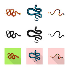 Vector design of mammal and danger logo. Set of mammal and medicine stock symbol for web.