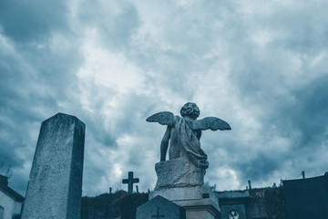 Stone angel on cemetery