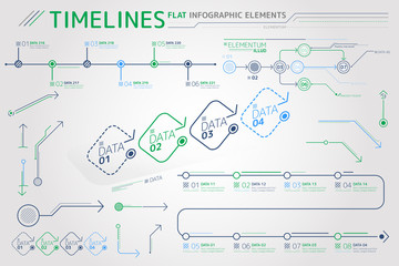 Timelines Flat Infographic Elements
