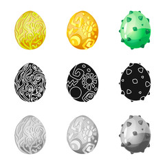 Isolated object of animal and prehistoric logo. Set of animal and cute  vector icon for stock.