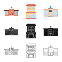 Vector design of municipal and center symbol. Set of municipal and estate   stock vector illustration.