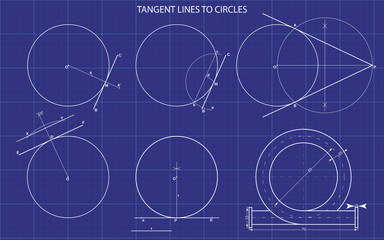 lineas tangentes a circulos - obrazy, fototapety, plakaty