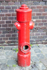 red fire hydrant city old