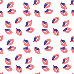 Vector seamless background with the lips of the flag of America. Useful for wrapping paper, wrap box, textile, cover, T-shirt design.