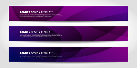 Vector banners with abstract geometric purple and blue background
