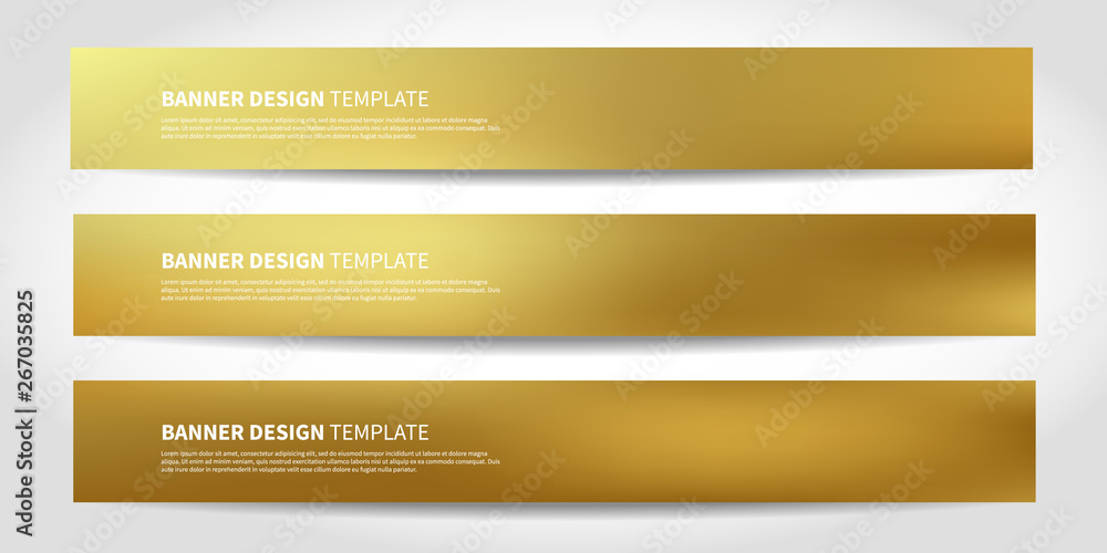 Wall mural vector banners with abstract gold background. golden website headers