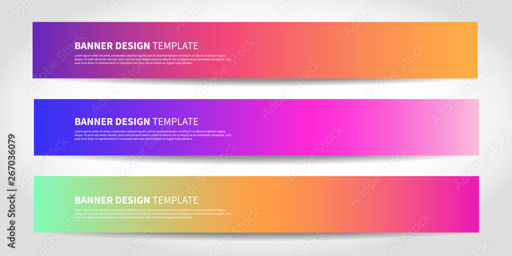 Poster vector banners with abstract background. colorful modern website headers