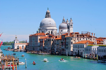 Naklejka premium Grand Canal and Basilica Santa Maria della Salute, Venice, Italy