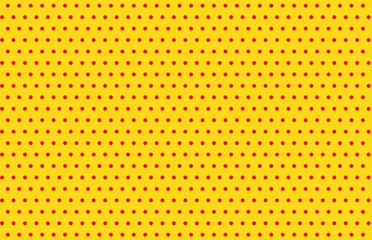 polka dots on yellow background.