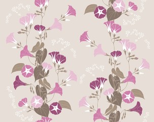 Floral seamless pattern for printing on textiles . The ornament has 6 colors.