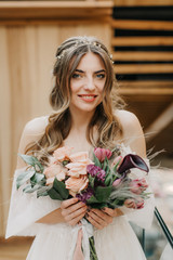 portrait of bride with a bouquet