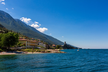 The shore of the like in summer time, Italy