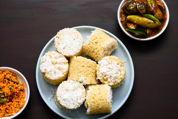 Puttu, or pittu, is a breakfast dish in Sri Lanka, Singapore, Indian state of Kerala, Tamil Nadu, parts of Karnataka, and Malaysia.