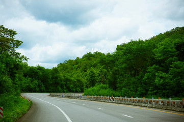 Go ahead on route in a mountain.