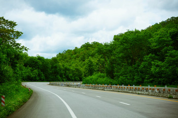 Go ahead on route in a mountain.