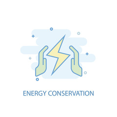 Energy Conservation line trendy icon. Simple line, colored illustration. Energy Conservation symbol flat design from Green Energy set. Can be used for UI/UX