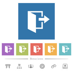 Fototapeta premium Leave flat white icons in square backgrounds