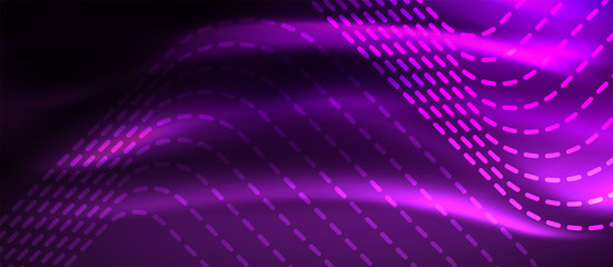 Obraz premium Glowing shiny neon squares abstract background, techno modern template