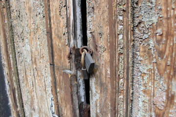 old wooden door with lock