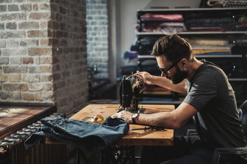 Fashion designer working in his studio