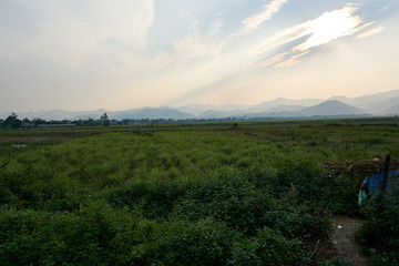 Landscape of nature in Dien Bien Phu North Vietnam.