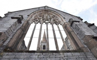 The ruins of Charles Church in Plymouth destroyed during the Second World War