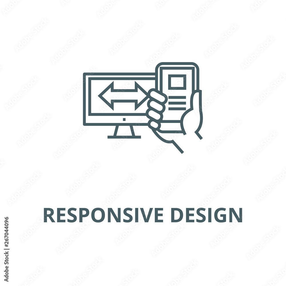 Poster responsive design vector line icon, outline concept, linear sign