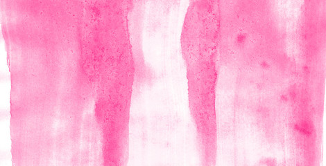 Abstract watercolor background hand-drawn on paper. Volumetric smoke elements. Pink color. For design, web, card, text, decoration, surfaces.